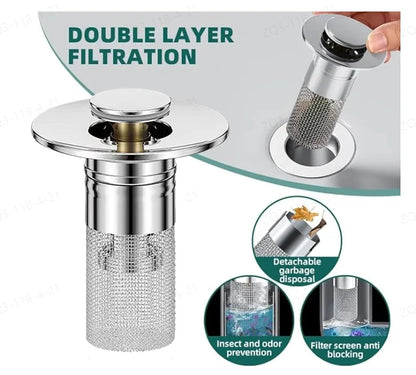 Stainless Steel Floor Drain Filter - Helps Reduce Odor and Deter Cockroaches