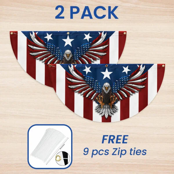 Memorial Day July 4th Flag Patriotic Eagle American Non-Pleated Fan Flag