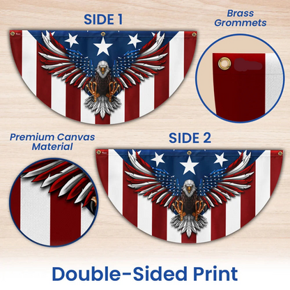 Memorial Day July 4th Flag Patriotic Eagle American Non-Pleated Fan Flag