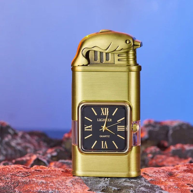 Windproof Lighter Vintage Watch Bezel Jet Flame Torch